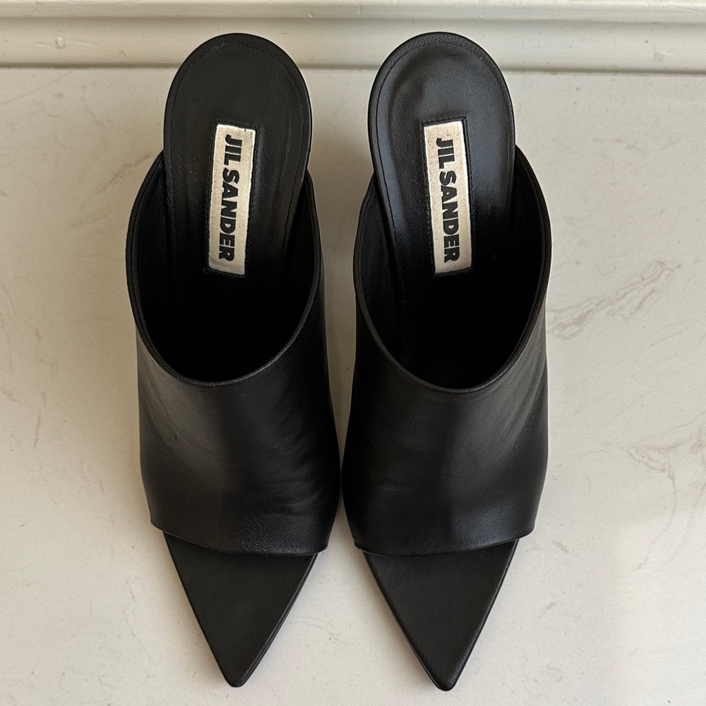 Jil Sander Architectural Heel Napa Leather Mule - Picture 2 of 9